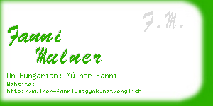 fanni mulner business card